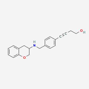 molecular formula C20H21NO2 B5969900 4-{4-[(3,4-dihydro-2H-chromen-3-ylamino)methyl]phenyl}-3-butyn-1-ol 