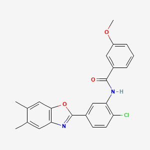 N-[2-chloro-5-(5,6-dimethyl-1,3-benzoxazol-2-yl)phenyl]-3-methoxybenzamide