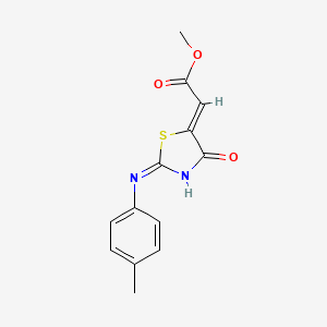 molecular formula C13H12N2O3S B5969907 methyl [2-[(4-methylphenyl)amino]-4-oxo-1,3-thiazol-5(4H)-ylidene]acetate 
