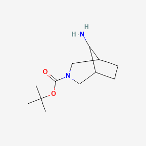 molecular formula C12H22N2O2 B596993 Tert-butyl 8-amino-3-azabicyclo[3.2.1]octane-3-carboxylate CAS No. 1330763-51-3