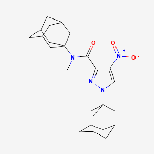 molecular formula C25H34N4O3 B5969934 N,1-di-1-adamantyl-N-methyl-4-nitro-1H-pyrazole-3-carboxamide 