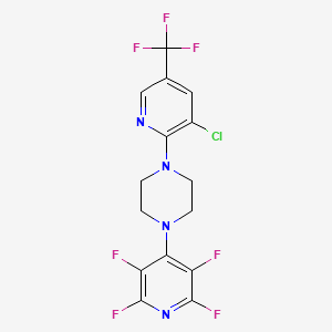 molecular formula C15H10ClF7N4 B5969936 1-[3-chloro-5-(trifluoromethyl)pyridin-2-yl]-4-(2,3,5,6-tetrafluoropyridin-4-yl)piperazine 