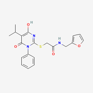 molecular formula C20H21N3O4S B5969944 N-(2-furylmethyl)-2-[(4-hydroxy-5-isopropyl-6-oxo-1-phenyl-1,6-dihydro-2-pyrimidinyl)thio]acetamide 