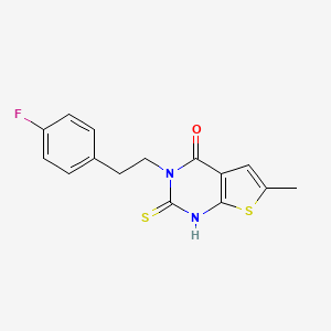 molecular formula C15H13FN2OS2 B5969967 3-[2-(4-fluorophenyl)ethyl]-2-mercapto-6-methylthieno[2,3-d]pyrimidin-4(3H)-one 
