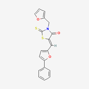 molecular formula C19H13NO3S2 B5969971 3-(2-furylmethyl)-5-[(5-phenyl-2-furyl)methylene]-2-thioxo-1,3-thiazolidin-4-one 