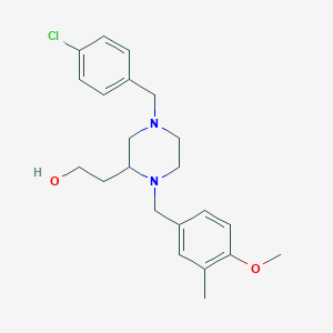 molecular formula C22H29ClN2O2 B5969989 2-[4-(4-chlorobenzyl)-1-(4-methoxy-3-methylbenzyl)-2-piperazinyl]ethanol 