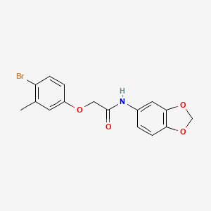 molecular formula C16H14BrNO4 B5970009 N-1,3-benzodioxol-5-yl-2-(4-bromo-3-methylphenoxy)acetamide 
