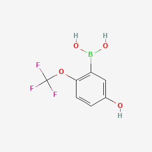 molecular formula C7H6BF3O4 B597002 5-Hydroxy-2-(trifluoromethoxy)phenylboronic acid CAS No. 1217500-69-0