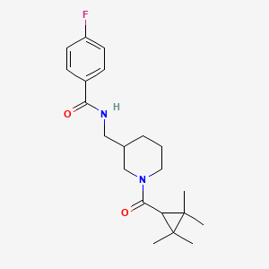 molecular formula C21H29FN2O2 B5970038 4-fluoro-N-({1-[(2,2,3,3-tetramethylcyclopropyl)carbonyl]-3-piperidinyl}methyl)benzamide 