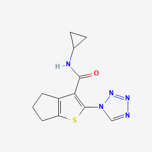 molecular formula C12H13N5OS B5970044 N-cyclopropyl-2-(1H-tetrazol-1-yl)-5,6-dihydro-4H-cyclopenta[b]thiophene-3-carboxamide 