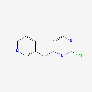 molecular formula C10H8ClN3 B597005 2-Chloro-4-(pyridin-3-ylmethyl)pyrimidine CAS No. 1245643-27-9