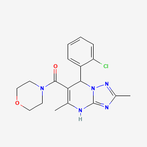 molecular formula C18H20ClN5O2 B5970052 7-(2-chlorophenyl)-2,5-dimethyl-6-(4-morpholinylcarbonyl)-4,7-dihydro[1,2,4]triazolo[1,5-a]pyrimidine 