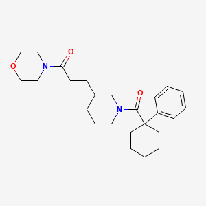 molecular formula C25H36N2O3 B5970056 4-(3-{1-[(1-phenylcyclohexyl)carbonyl]-3-piperidinyl}propanoyl)morpholine 