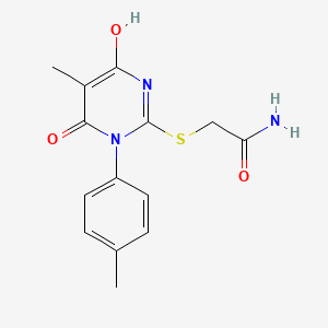 molecular formula C14H15N3O3S B5970063 2-{[4-hydroxy-5-methyl-1-(4-methylphenyl)-6-oxo-1,6-dihydro-2-pyrimidinyl]thio}acetamide 