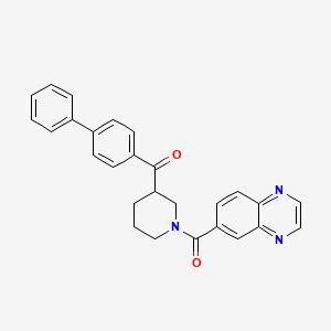 molecular formula C27H23N3O2 B5970072 4-biphenylyl[1-(6-quinoxalinylcarbonyl)-3-piperidinyl]methanone 