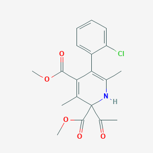 molecular formula C19H20ClNO5 B5970076 dimethyl 2-acetyl-5-(2-chlorophenyl)-3,6-dimethyl-1,2-dihydro-2,4-pyridinedicarboxylate 