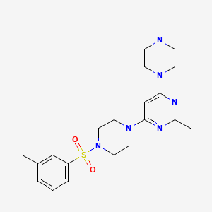 molecular formula C21H30N6O2S B5970117 2-methyl-4-{4-[(3-methylphenyl)sulfonyl]-1-piperazinyl}-6-(4-methyl-1-piperazinyl)pyrimidine 