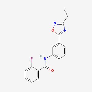molecular formula C17H14FN3O2 B5970124 N-[3-(3-ethyl-1,2,4-oxadiazol-5-yl)phenyl]-2-fluorobenzamide 