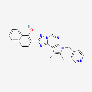 molecular formula C25H20N6O B5970160 2-[8,9-dimethyl-7-(4-pyridinylmethyl)-7H-pyrrolo[3,2-e][1,2,4]triazolo[1,5-c]pyrimidin-2-yl]-1-naphthol 