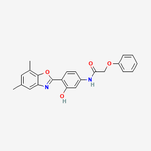 molecular formula C23H20N2O4 B5970172 N-[4-(5,7-dimethyl-1,3-benzoxazol-2-yl)-3-hydroxyphenyl]-2-phenoxyacetamide 