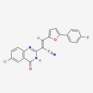 molecular formula C21H11ClFN3O2 B5970179 2-(6-chloro-4-oxo-3,4-dihydro-2-quinazolinyl)-3-[5-(4-fluorophenyl)-2-furyl]acrylonitrile 