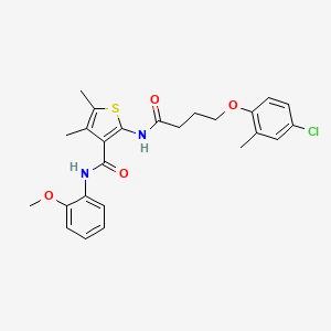 molecular formula C25H27ClN2O4S B5970197 2-{[4-(4-chloro-2-methylphenoxy)butanoyl]amino}-N-(2-methoxyphenyl)-4,5-dimethyl-3-thiophenecarboxamide 