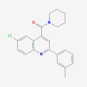 molecular formula C22H21ClN2O B5970200 6-chloro-2-(3-methylphenyl)-4-(1-piperidinylcarbonyl)quinoline 