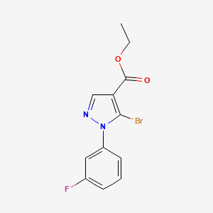 molecular formula C12H10BrFN2O2 B597024 Ethyl 5-bromo-1-(3-fluorophenyl)-1H-pyrazole-4-carboxylate CAS No. 1245227-17-1