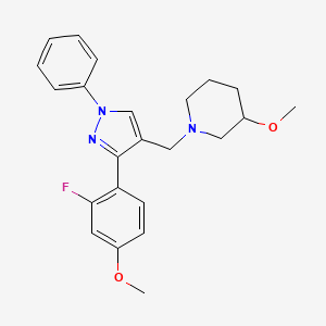molecular formula C23H26FN3O2 B5970248 1-{[3-(2-fluoro-4-methoxyphenyl)-1-phenyl-1H-pyrazol-4-yl]methyl}-3-methoxypiperidine 