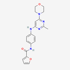 molecular formula C20H21N5O3 B5970255 N-(4-{[2-methyl-6-(4-morpholinyl)-4-pyrimidinyl]amino}phenyl)-2-furamide 