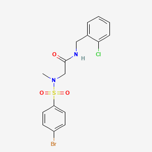 molecular formula C16H16BrClN2O3S B5970292 N~2~-[(4-bromophenyl)sulfonyl]-N~1~-(2-chlorobenzyl)-N~2~-methylglycinamide 
