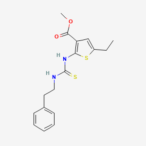 molecular formula C17H20N2O2S2 B5970303 methyl 5-ethyl-2-({[(2-phenylethyl)amino]carbonothioyl}amino)-3-thiophenecarboxylate 