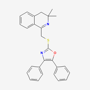 molecular formula C27H24N2OS B5970309 1-{[(4,5-diphenyl-1,3-oxazol-2-yl)thio]methyl}-3,3-dimethyl-3,4-dihydroisoquinoline 