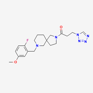 molecular formula C20H27FN6O2 B5970314 7-(2-fluoro-5-methoxybenzyl)-2-[3-(1H-tetrazol-1-yl)propanoyl]-2,7-diazaspiro[4.5]decane 