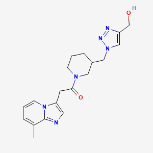 molecular formula C19H24N6O2 B5970315 [1-({1-[(8-methylimidazo[1,2-a]pyridin-3-yl)acetyl]-3-piperidinyl}methyl)-1H-1,2,3-triazol-4-yl]methanol 
