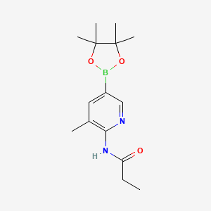 molecular formula C15H23BN2O3 B597032 n-(3-Methyl-5-(4,4,5,5-tetramethyl-1,3,2-dioxaborolan-2-yl)pyridin-2-yl)propionamide CAS No. 1354910-93-2