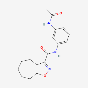 molecular formula C17H19N3O3 B5970326 N-[3-(acetylamino)phenyl]-5,6,7,8-tetrahydro-4H-cyclohepta[d]isoxazole-3-carboxamide 