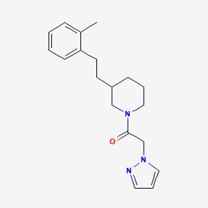 molecular formula C19H25N3O B5970340 3-[2-(2-methylphenyl)ethyl]-1-(1H-pyrazol-1-ylacetyl)piperidine 