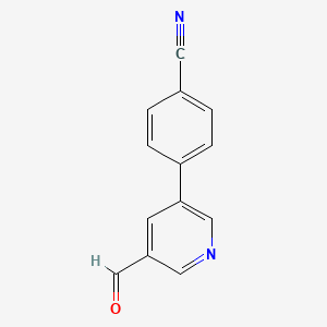 molecular formula C13H8N2O B597035 4-(5-Formylpyridin-3-yl)benzonitrile CAS No. 1255871-11-4