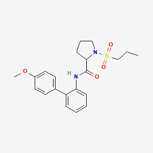 molecular formula C21H26N2O4S B5970354 N-(4'-methoxy-2-biphenylyl)-1-(propylsulfonyl)prolinamide 