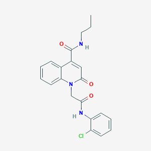 molecular formula C21H20ClN3O3 B5970364 1-{2-[(2-chlorophenyl)amino]-2-oxoethyl}-2-oxo-N-propyl-1,2-dihydro-4-quinolinecarboxamide 