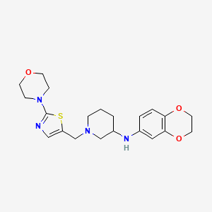 molecular formula C21H28N4O3S B5970373 N-(2,3-dihydro-1,4-benzodioxin-6-yl)-1-{[2-(4-morpholinyl)-1,3-thiazol-5-yl]methyl}-3-piperidinamine 