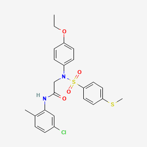 molecular formula C24H25ClN2O4S2 B5970381 N~1~-(5-chloro-2-methylphenyl)-N~2~-(4-ethoxyphenyl)-N~2~-{[4-(methylthio)phenyl]sulfonyl}glycinamide 