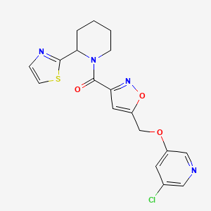 molecular formula C18H17ClN4O3S B5970387 3-chloro-5-[(3-{[2-(1,3-thiazol-2-yl)-1-piperidinyl]carbonyl}-5-isoxazolyl)methoxy]pyridine 