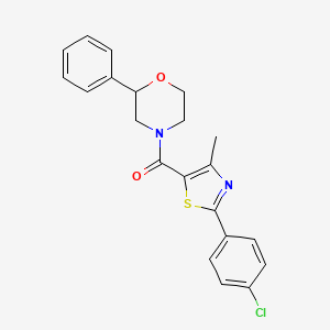 molecular formula C21H19ClN2O2S B5970391 4-{[2-(4-chlorophenyl)-4-methyl-1,3-thiazol-5-yl]carbonyl}-2-phenylmorpholine 