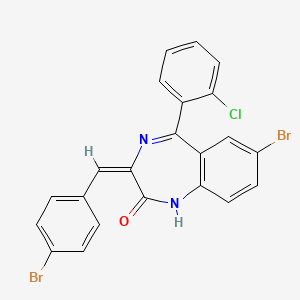 molecular formula C22H13Br2ClN2O B5970407 7-bromo-3-(4-bromobenzylidene)-5-(2-chlorophenyl)-1,3-dihydro-2H-1,4-benzodiazepin-2-one 