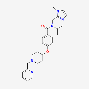 molecular formula C26H33N5O2 B5970414 N-isopropyl-N-[(1-methyl-1H-imidazol-2-yl)methyl]-4-{[1-(2-pyridinylmethyl)-4-piperidinyl]oxy}benzamide 