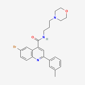 molecular formula C24H26BrN3O2 B5970421 6-bromo-2-(3-methylphenyl)-N-[3-(4-morpholinyl)propyl]-4-quinolinecarboxamide 