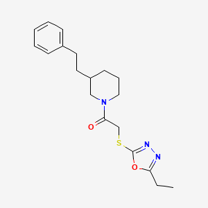 1-{[(5-ethyl-1,3,4-oxadiazol-2-yl)thio]acetyl}-3-(2-phenylethyl)piperidine