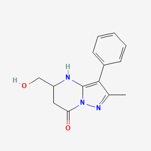 molecular formula C14H15N3O2 B5970446 5-(hydroxymethyl)-2-methyl-3-phenyl-5,6-dihydropyrazolo[1,5-a]pyrimidin-7(4H)-one 